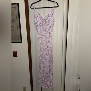 wild fable Pink Maxi Dress with Blue Floral Print